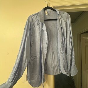 MNG Light Blue Casual Button Down Shirt